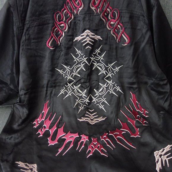 Diesel 100% Rayon-Viscose Casual Button Down Short Sleeve Black Shirt Size S - Picture 9 of 14